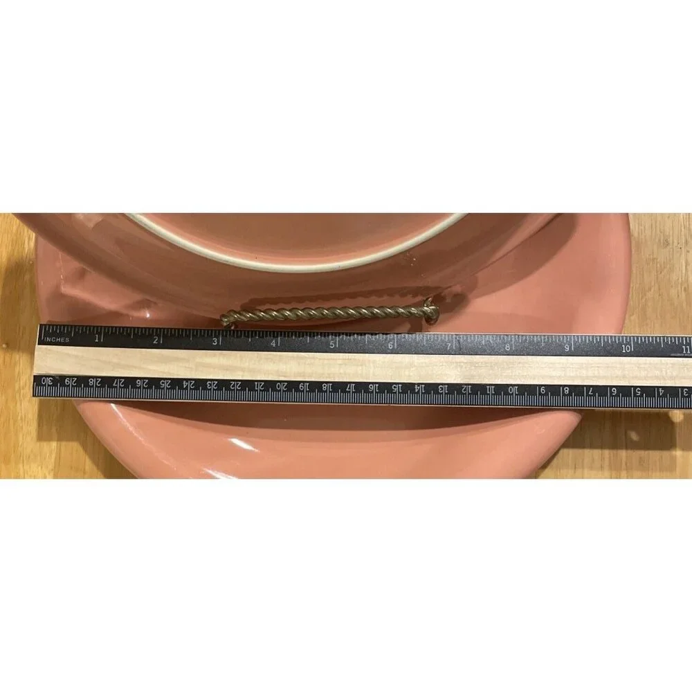 Mervyn’s Japan  Dinner Plates Salmon Pink Stoneware 10‎ Inch Vintage Set Of 2
